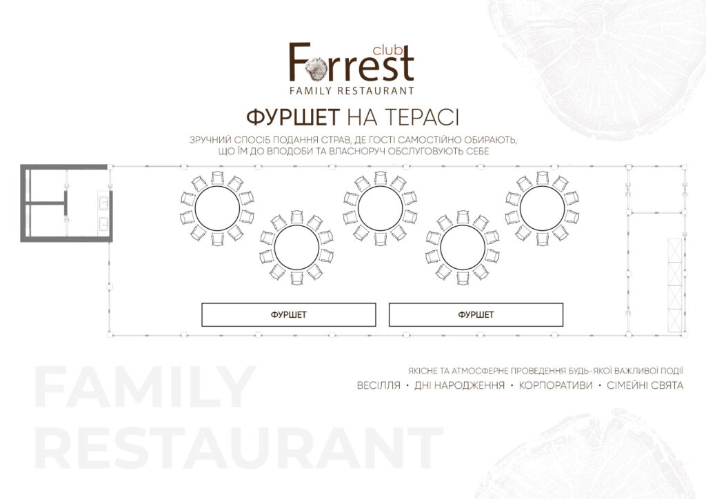 Фуршет на терасі Forrest Club
